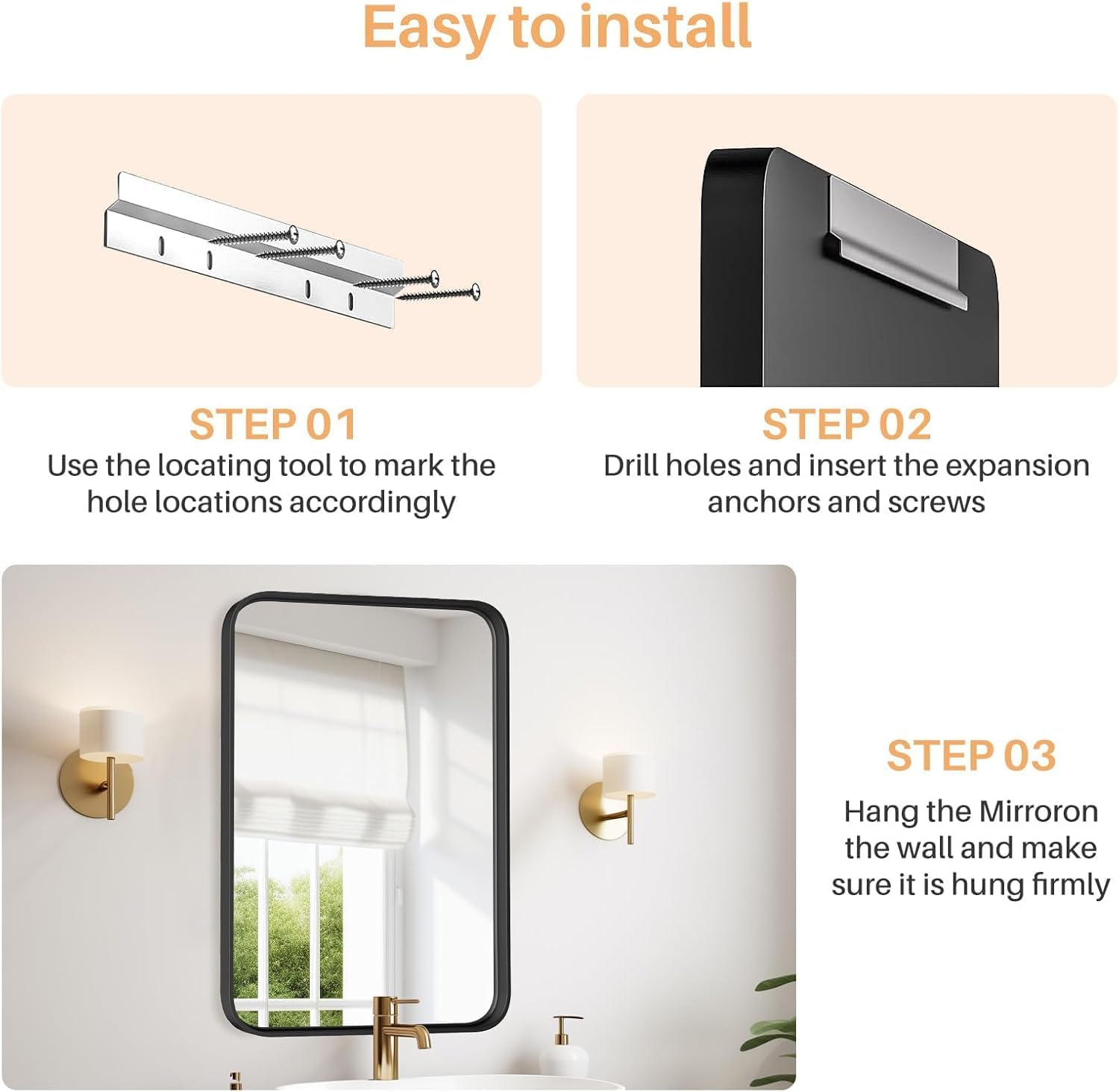 Atilioo mounted horizontally in a bathroom showing style and practicality benefit
