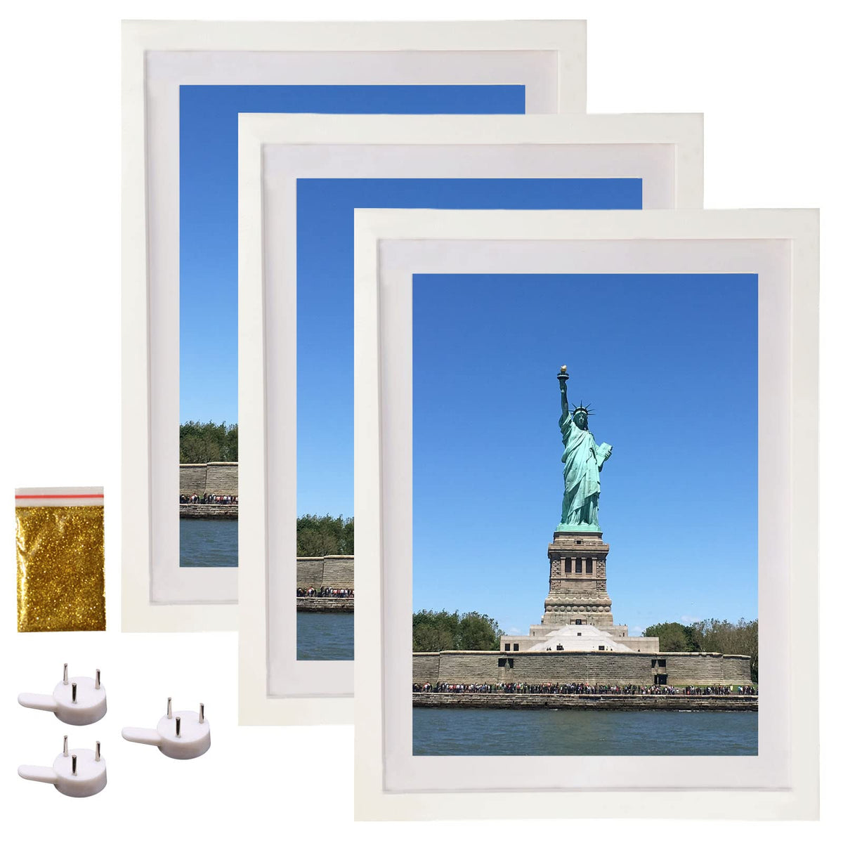 Atogafigo front view white frame showing clean display and easy hanging