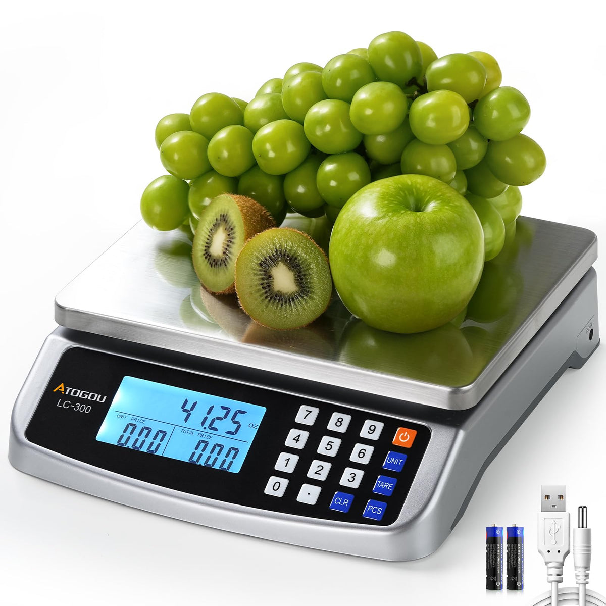 Atogou front view showing compact commercial scale and clear display benefit