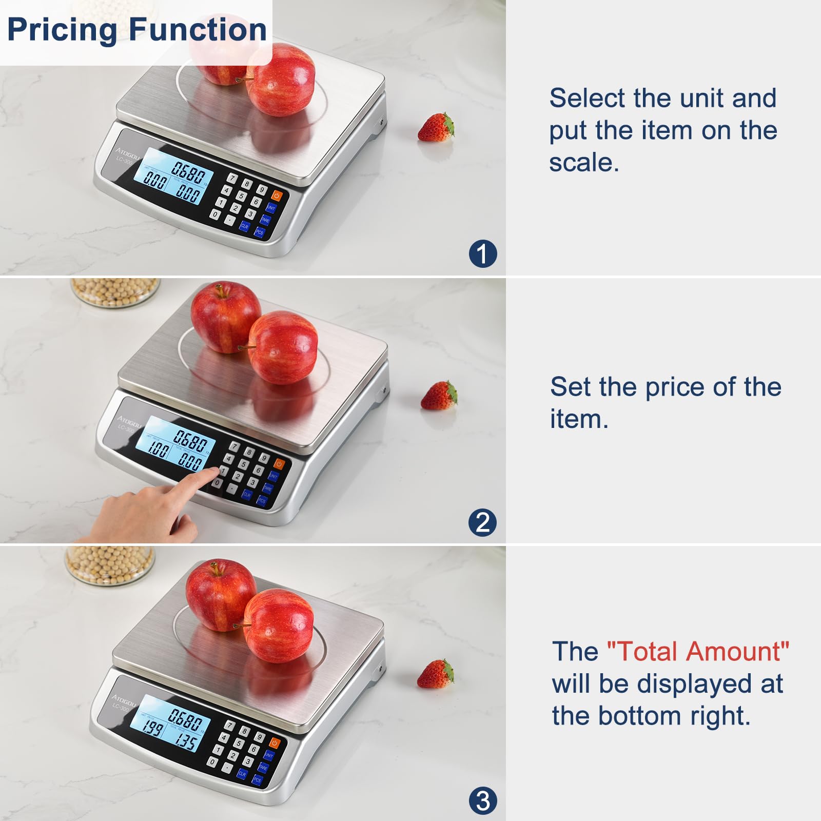 Atogou price computing buttons and keys for quick total cost calculation benefit
