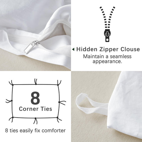 ATsense reinforced corner ties close-up showing strong stitching to keep duvet insert in place