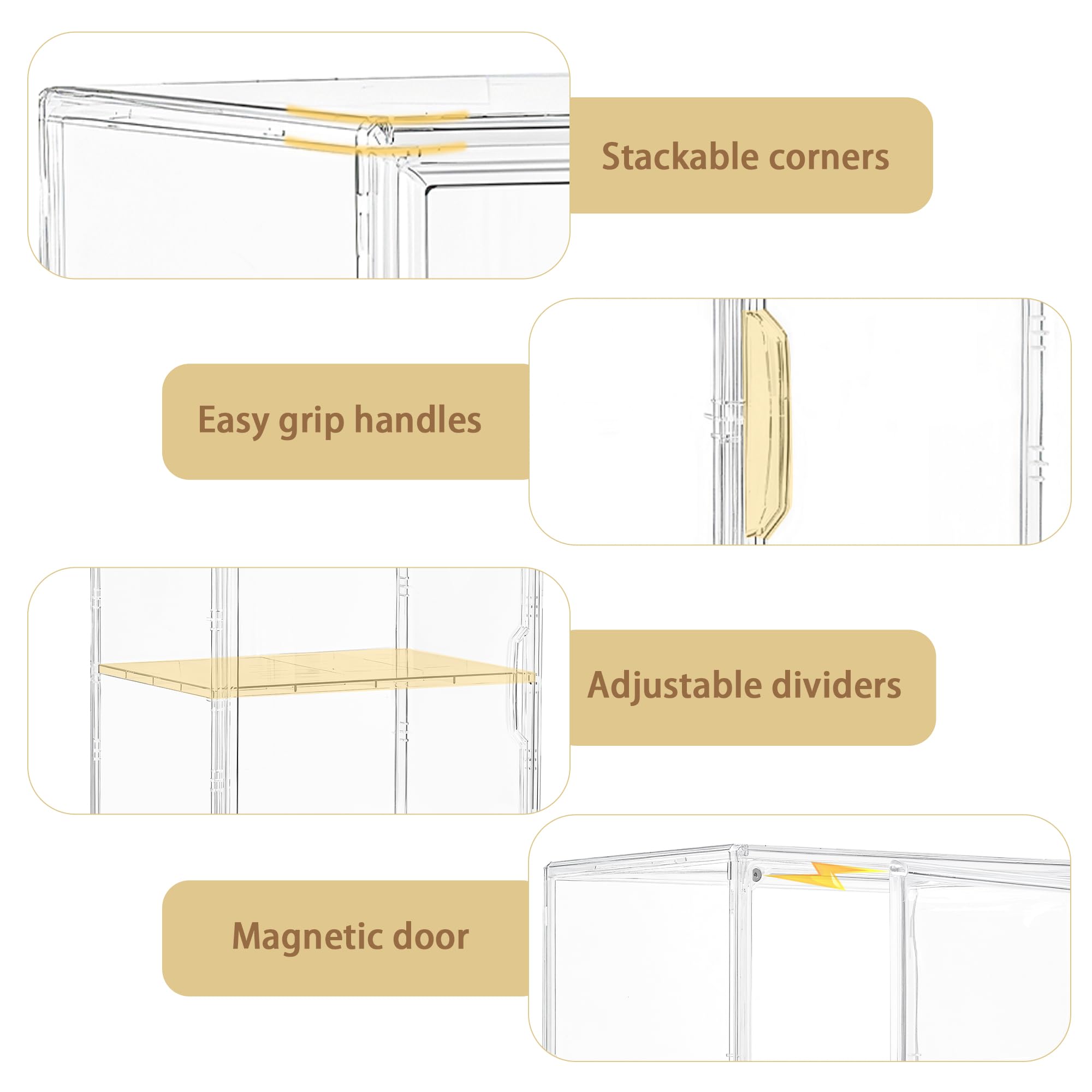 Attelite internal layers adjusted to different heights showing flexible storage benefit
