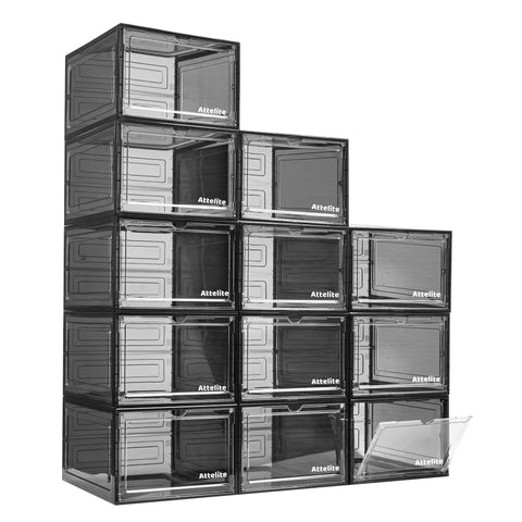 Attelite front packaging showing clear drop-front and neat stacked benefit