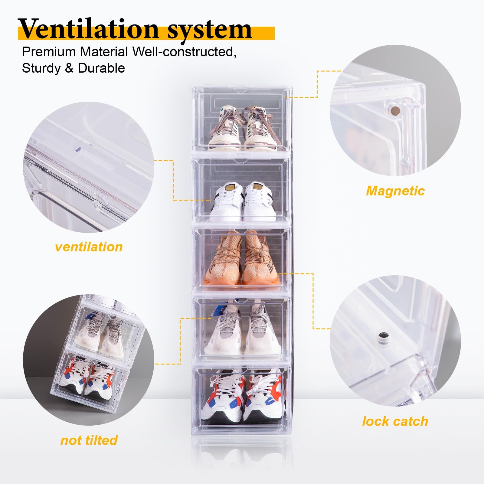 Attelite open-front box in use for fast shoe retrieval and display