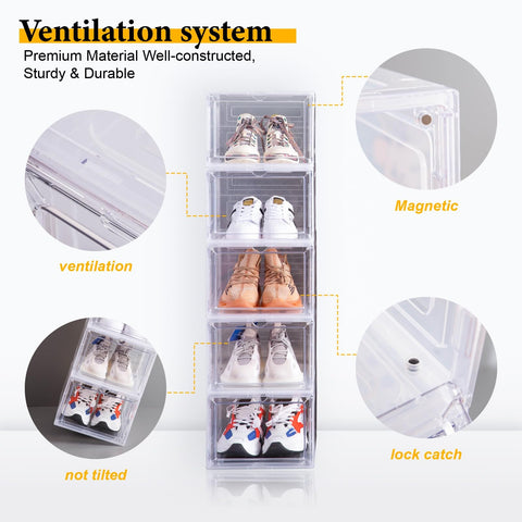 Attelite open-front box in use for fast shoe retrieval and display