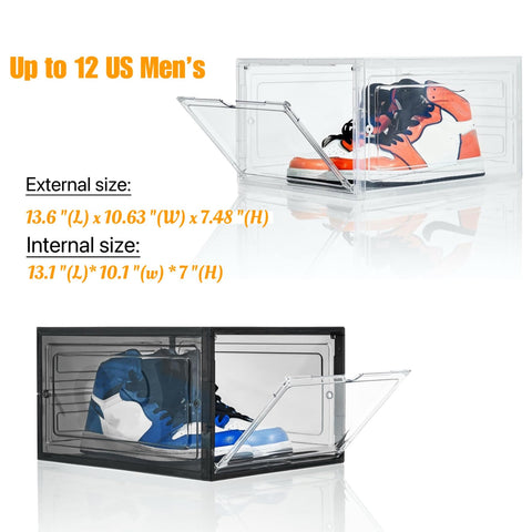 Attelite box next to a sneaker showing enlarged interior fitting larger shoes