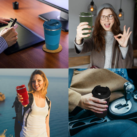 ATZNZIK tumbler in commuting scene showing portability and everyday use benefit