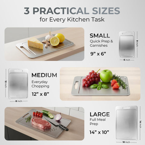 AUD Goods large cutting board on countertop offering spacious prep area