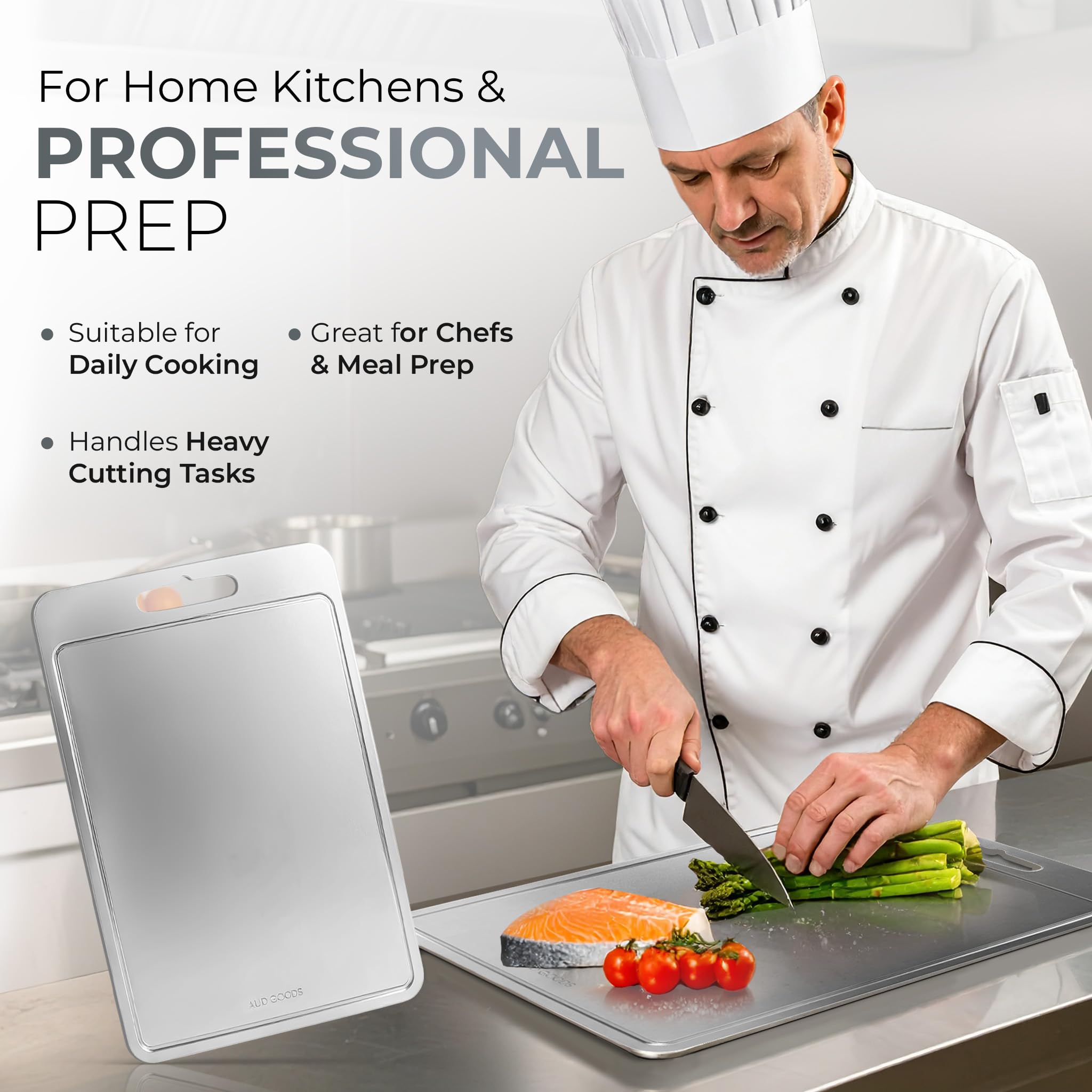 AUD Goods lifestyle kitchen scene showing efficient meal prep with the set