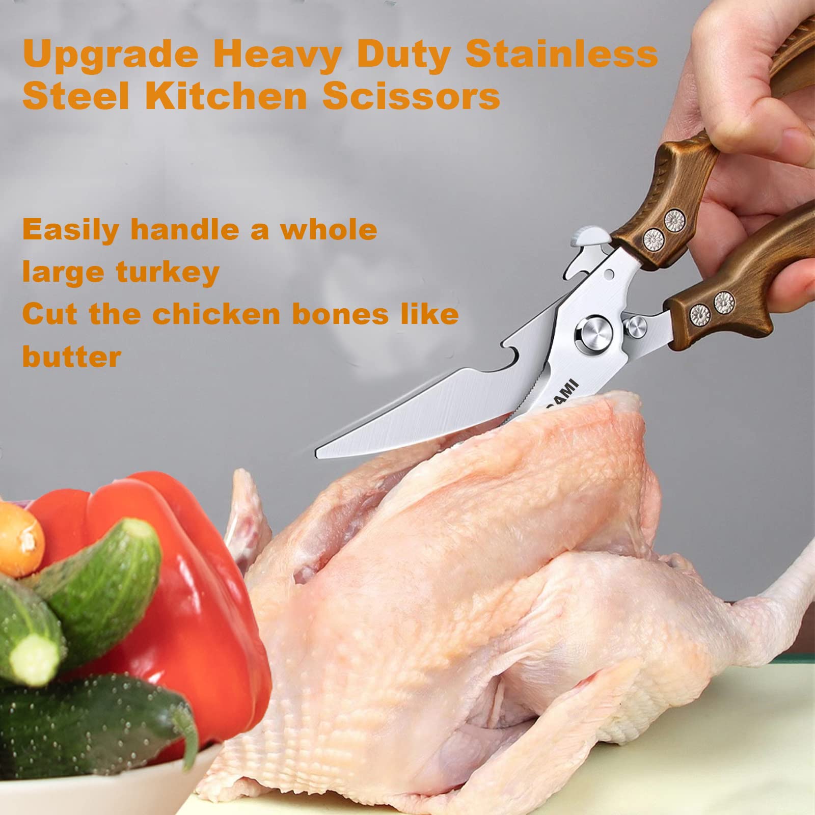 AUDAMI poultry shear cutting chicken joint for easier carving