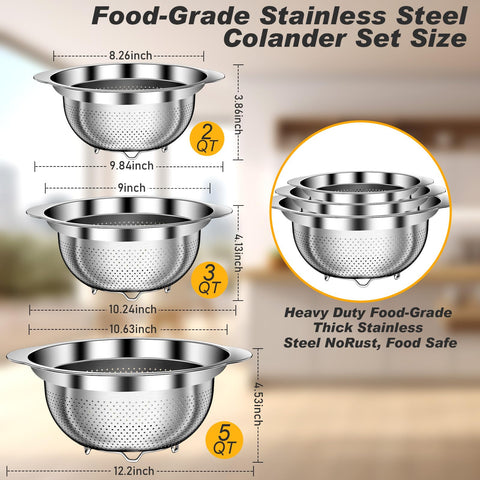 AUFETQ colander in kitchen scene showing versatile use and tidy counters