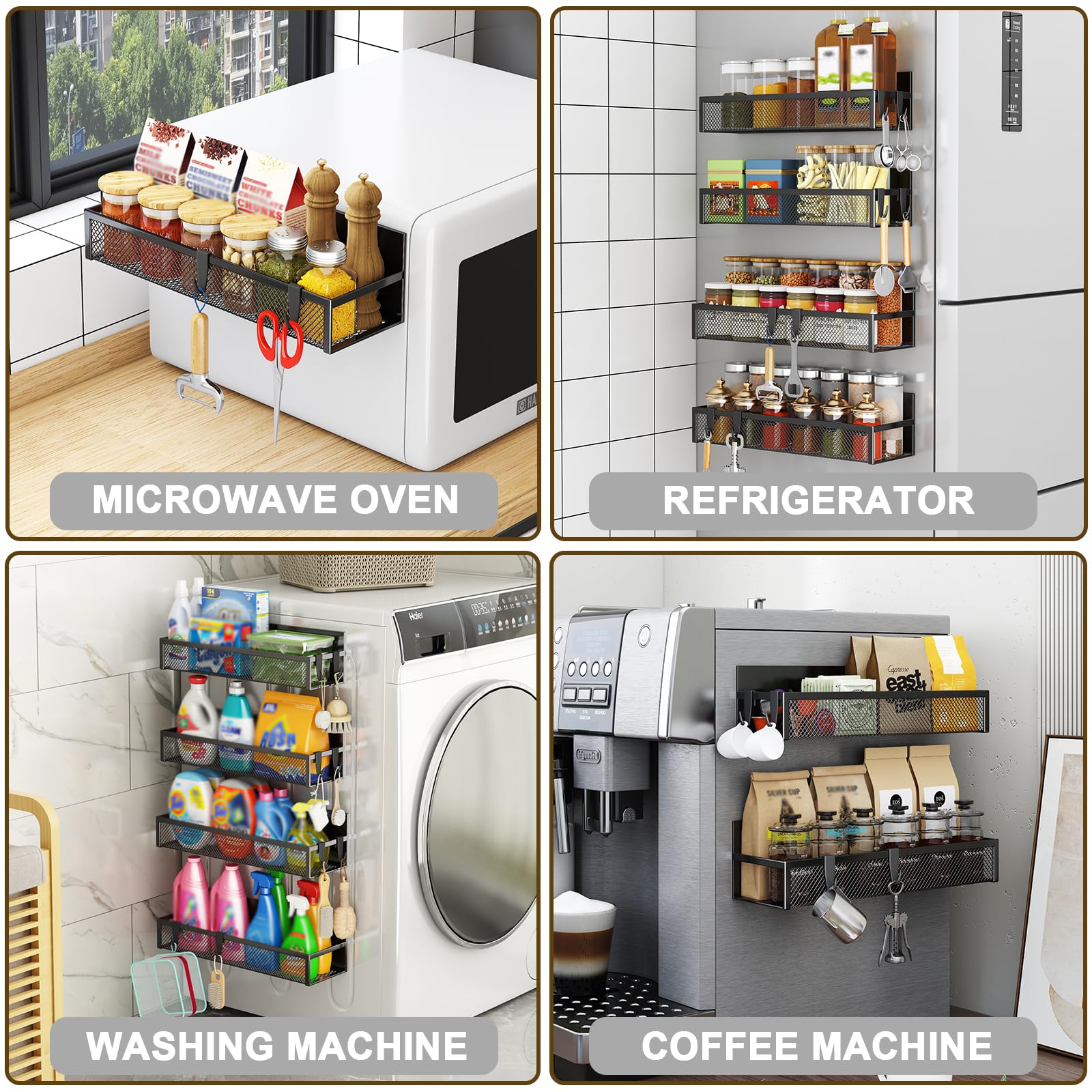 Aufworld lifestyle shot on refrigerator demonstrating organized kitchen benefit