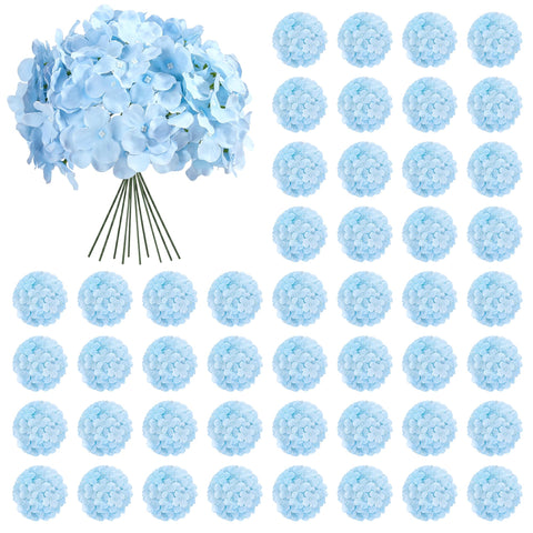 Auihiay front view of blue hydrangea bunch shows full, ready decor