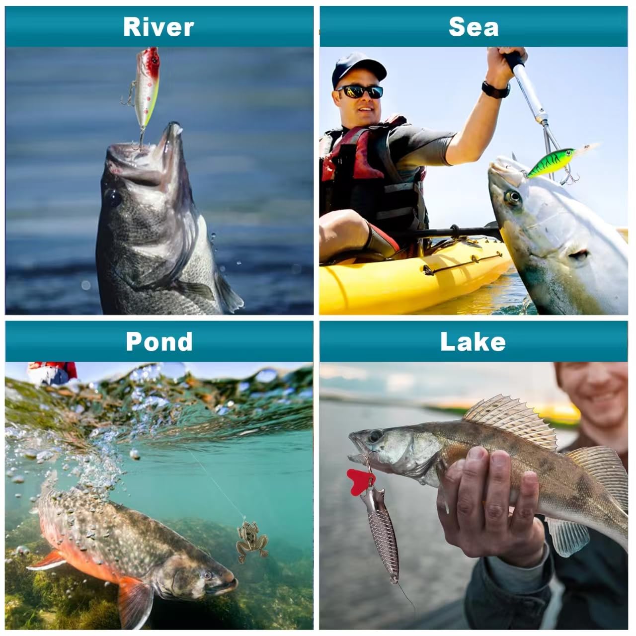 Aukney lure being cast from shore over a lake to show real-world use and presentation in water
