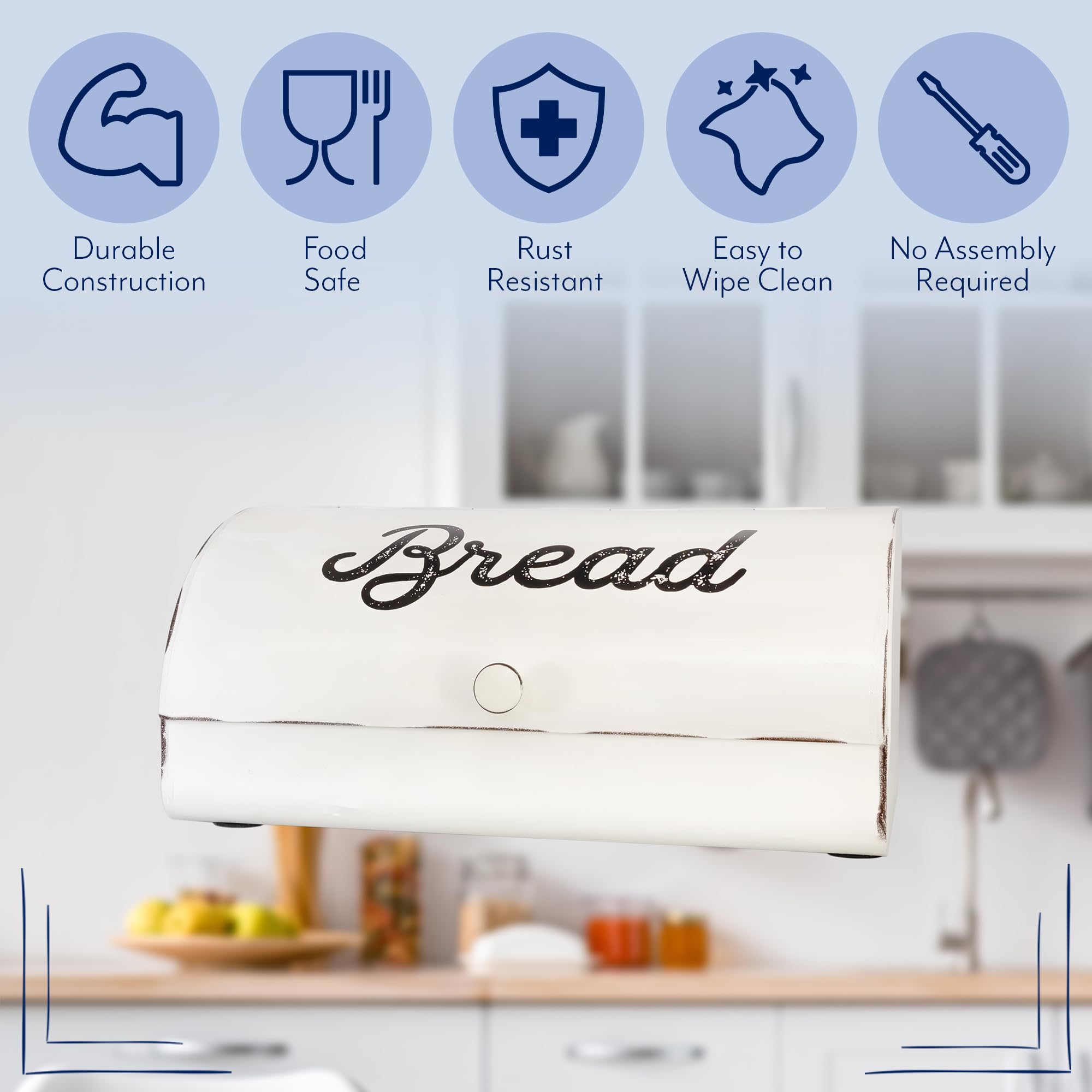 AuldHome Design styled on a kitchen counter adding rustic decor appeal
