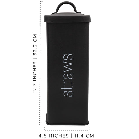 AuldHome Design canister holding thick boba straws showing compatibility with large straws