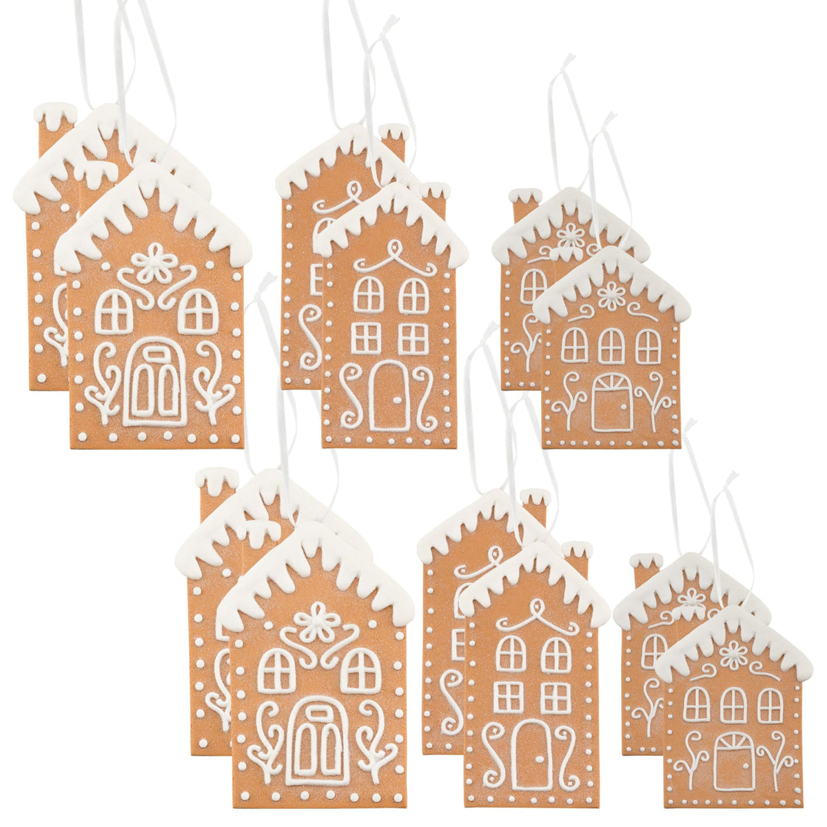 AuldHome Design front view of gingerbread house ornament showing charming detail and instant holiday warmth