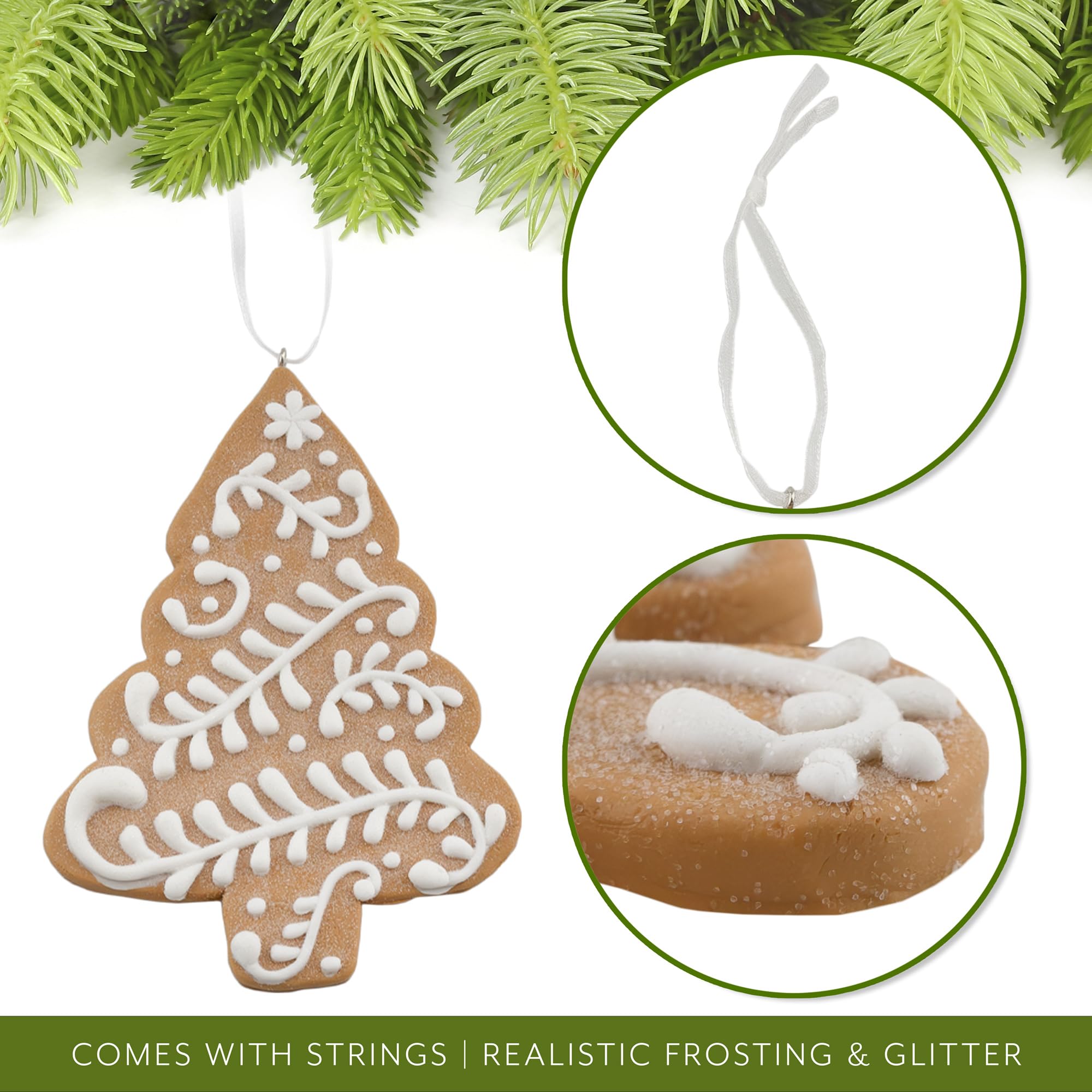 AuldHome Design ornaments hanging on Christmas tree add rustic focal points