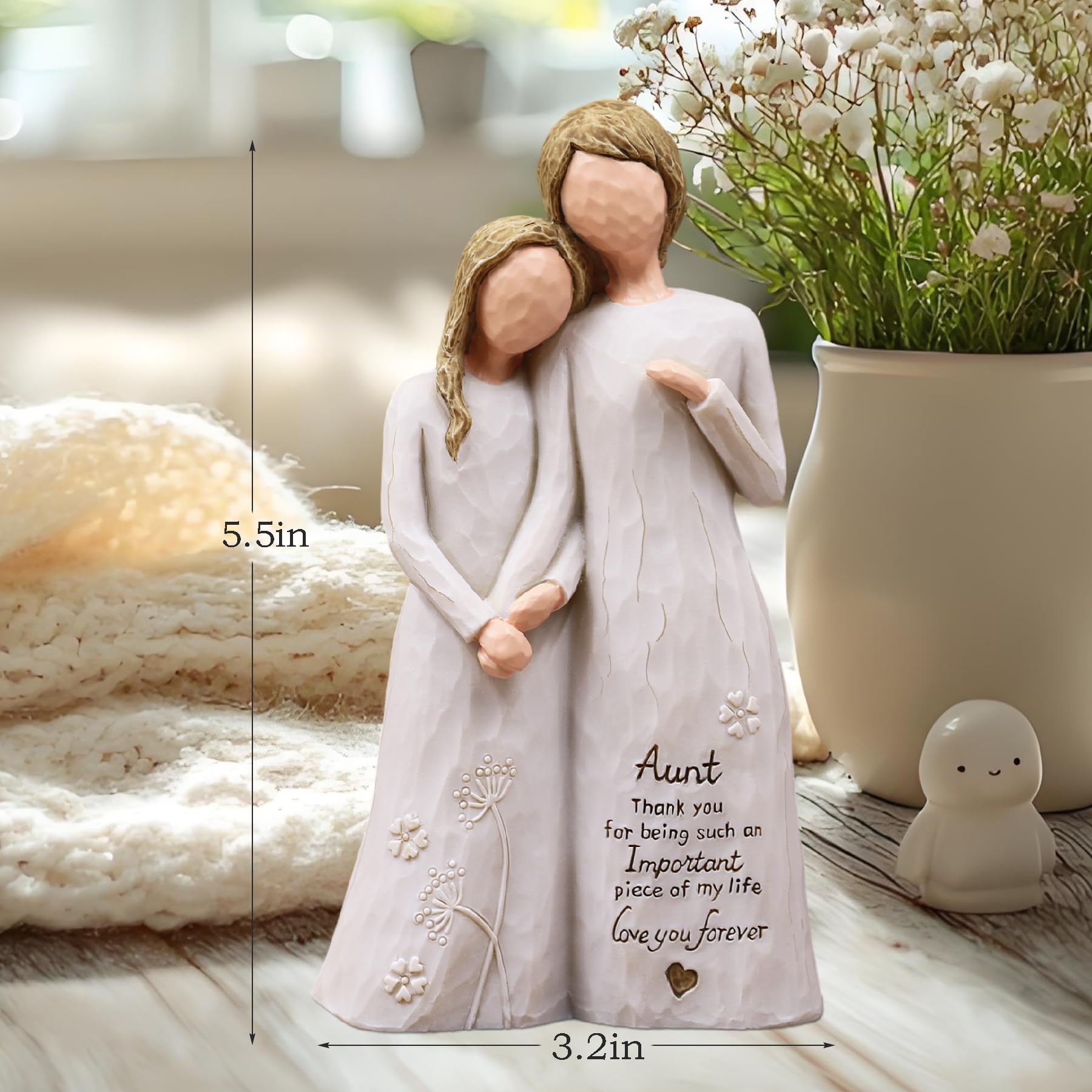 AUMELO figurine held in hand to show 5.5-inch size and easy display convenience