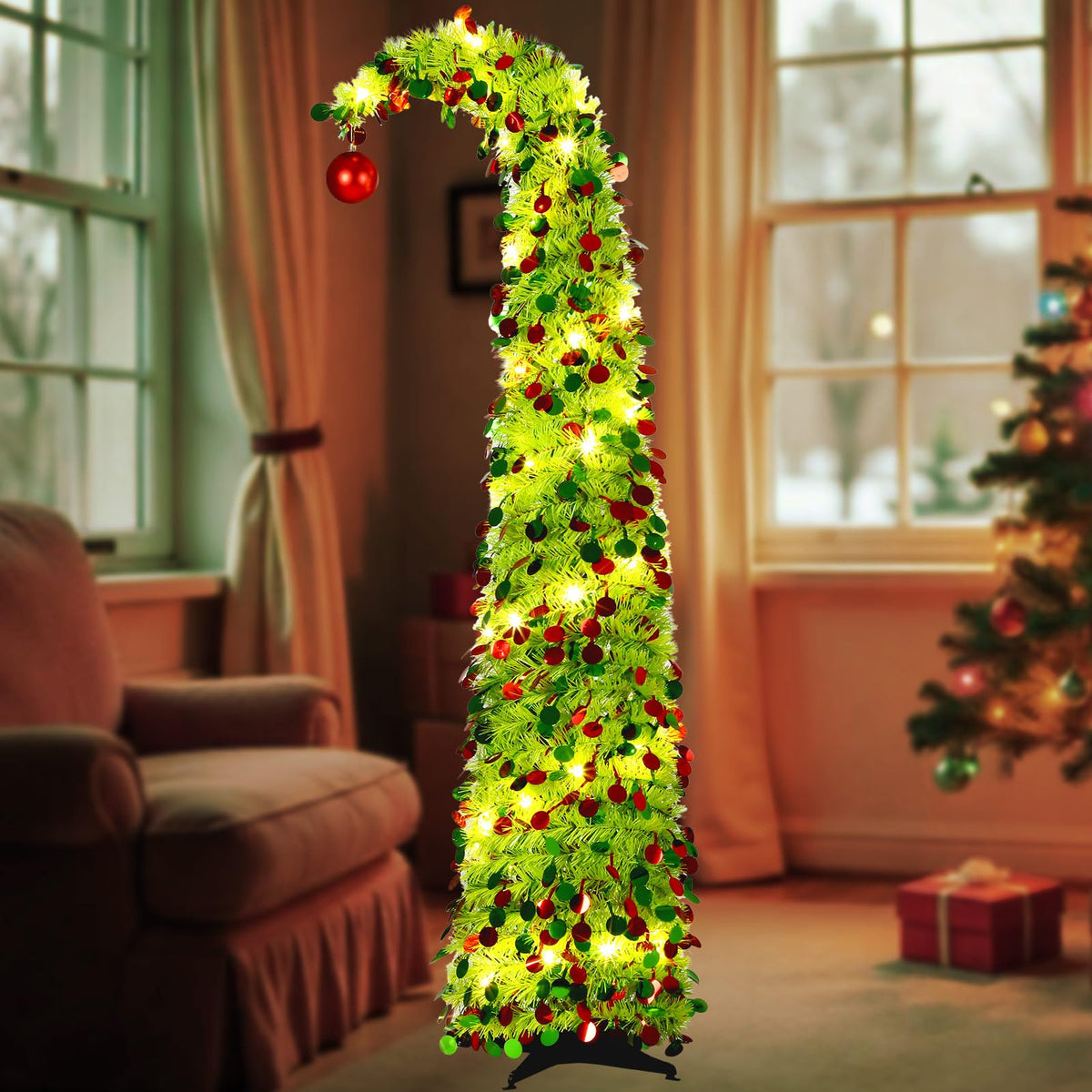 Aurelema front view tree showing compact height and bright green color benefit visibility