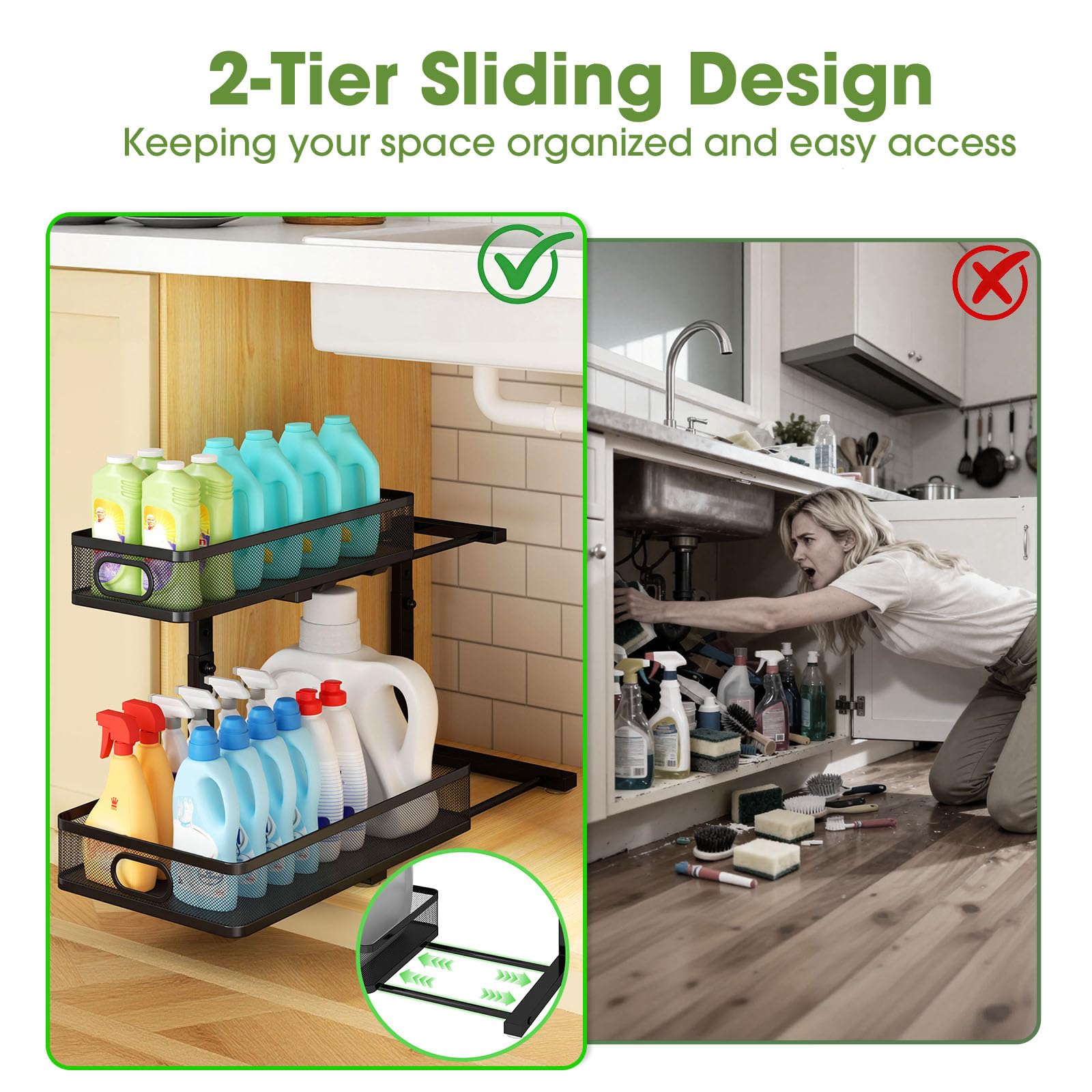 AURIKAR slide rail detail highlighting smooth silent-glide benefit