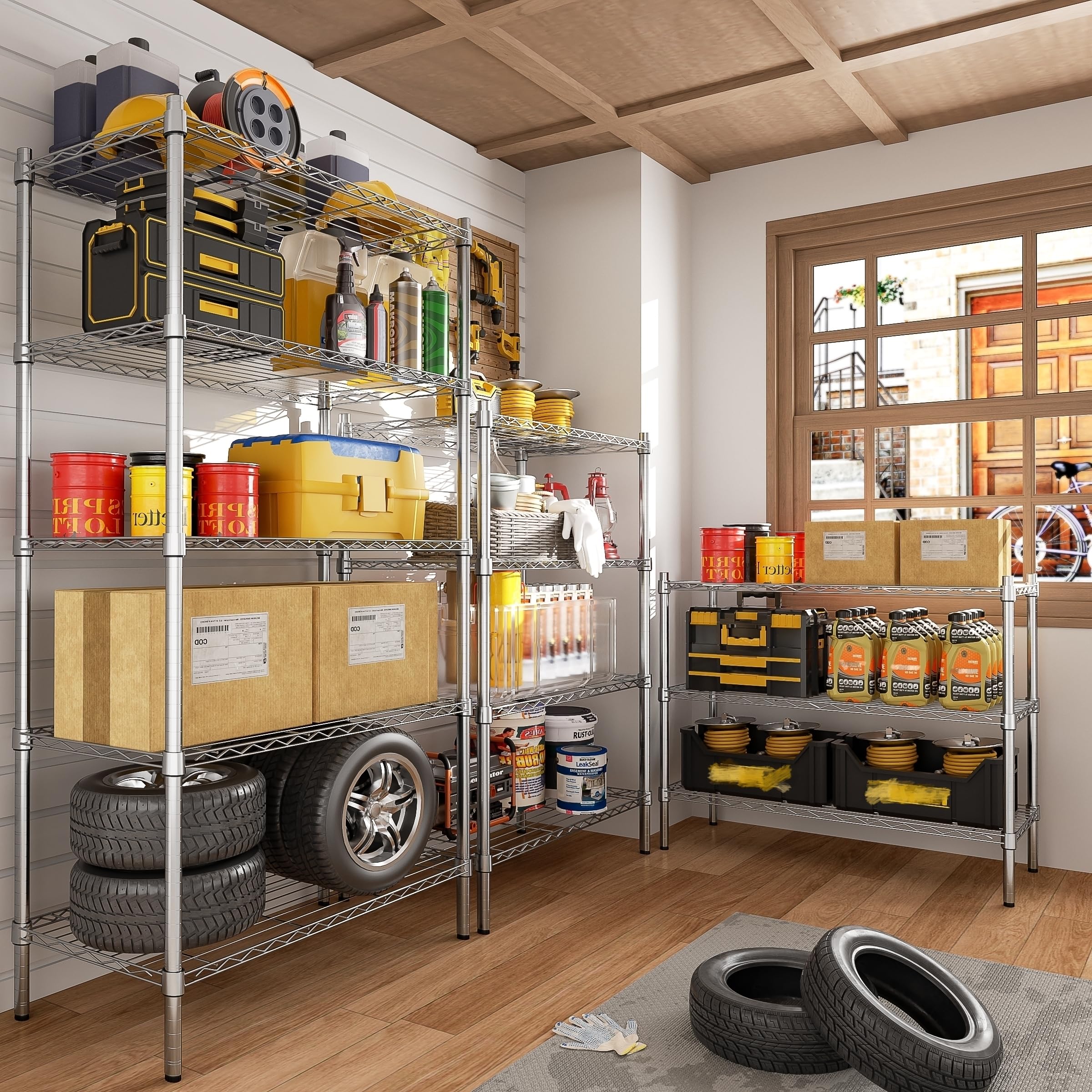 Auslar leveling feet detail showing floor protection and stability benefit