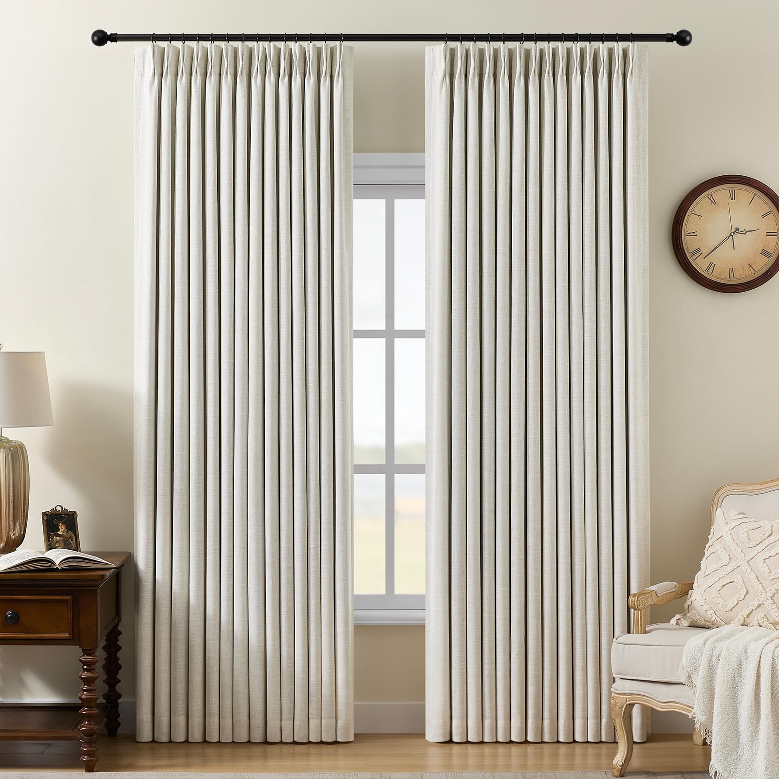 AUSSPVOCT front view of pleated panel showing elegant tailoring and full blackout benefit