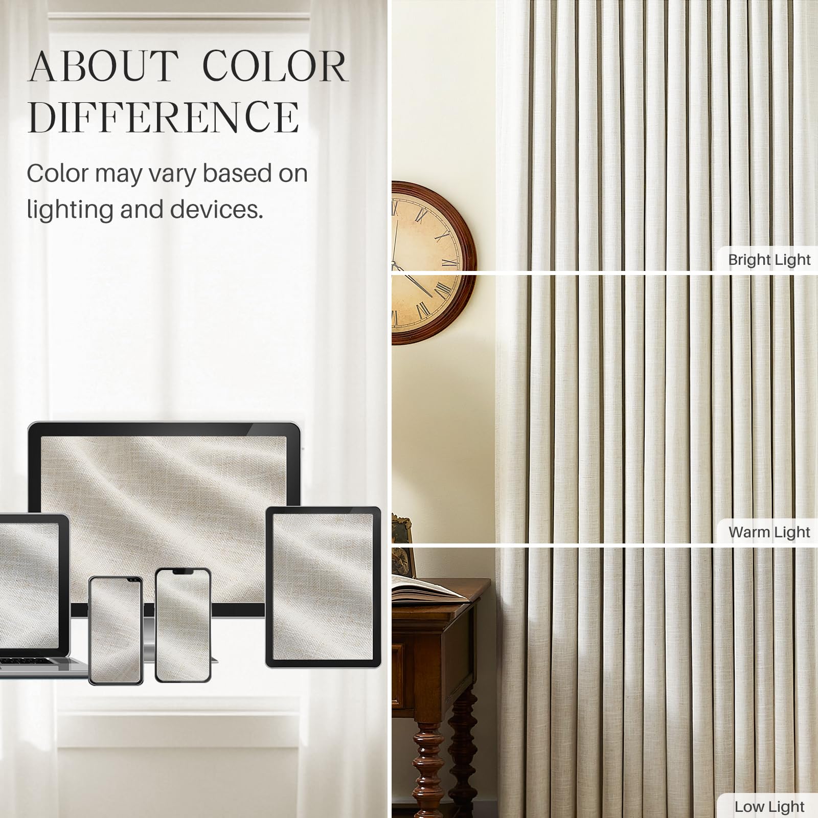 AUSSPVOCT curtains styled in living room displaying elegant look and room-darkening benefit