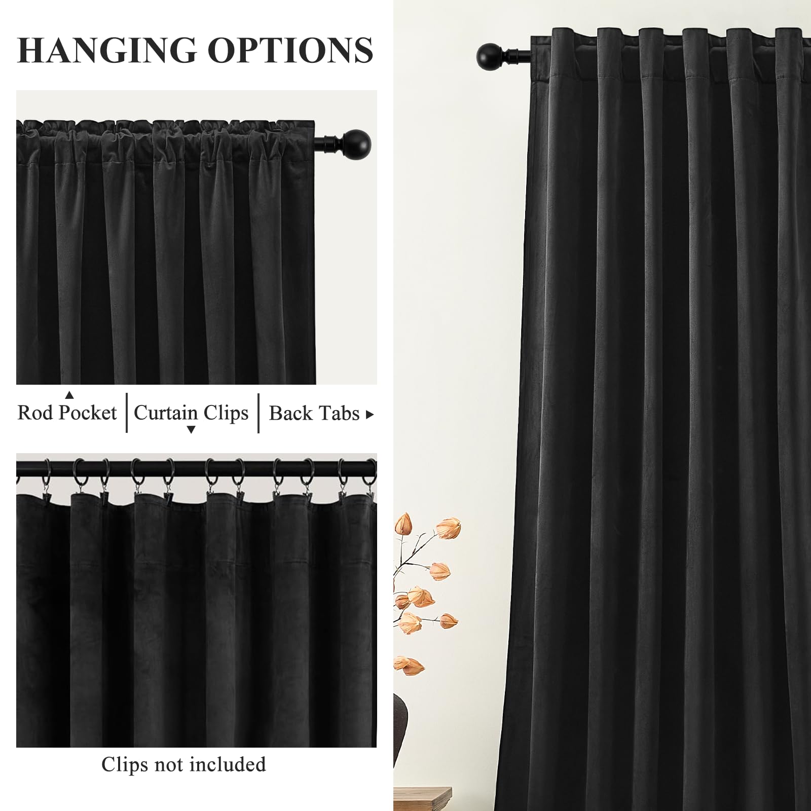 AUSSPVOCT top detail showing back-tab and rod pocket for flexible hanging options