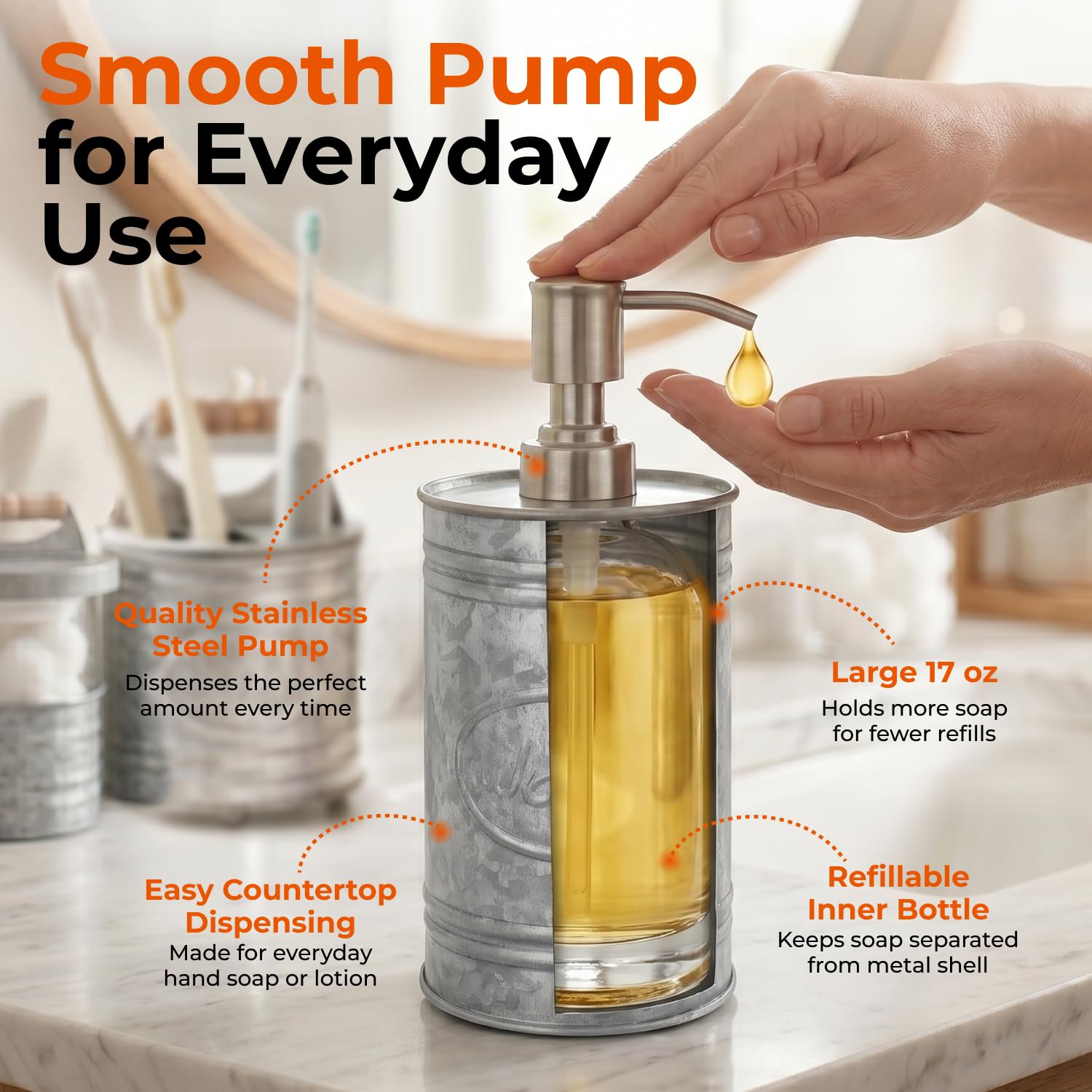 Autumn Alley size comparison by sink shows compact, space-saving design