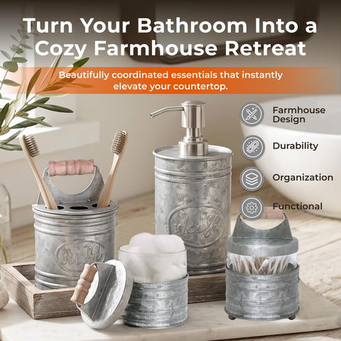 Autumn Alley wooden lid and ball handle highlight farmhouse warmth