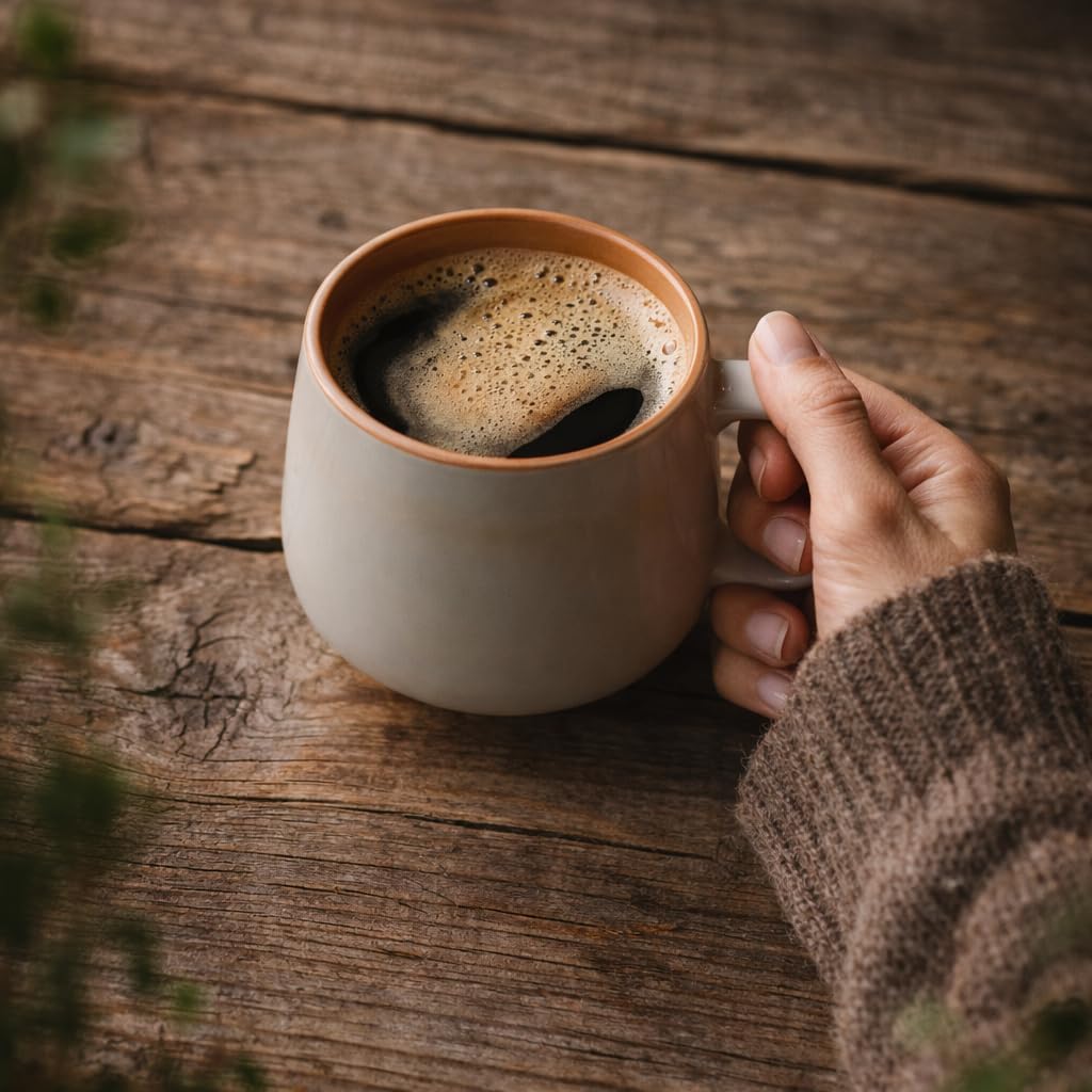 Ava Nord mug on kitchen counter in lifestyle scene, complements décor