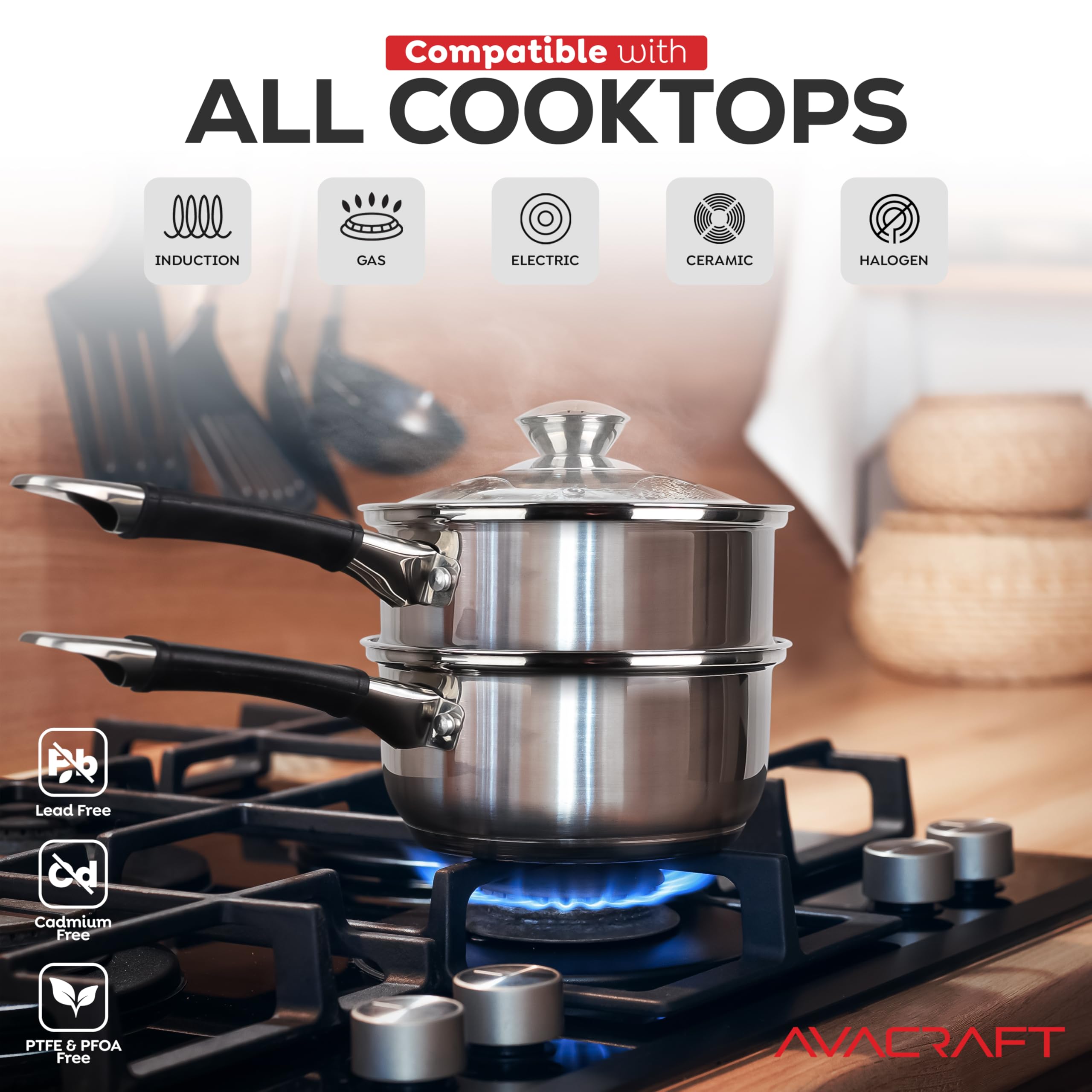 AVACRAFT stay-cool ergonomic handles detail delivering safe grip and comfortable control
