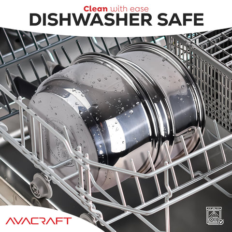 AVACRAFT double boiler beside measuring cup for size comparison, demonstrating its compact 1.5 quart capacity