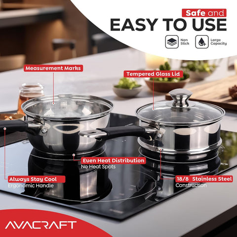 AVACRAFT top basin in use melting chocolate gently with no scorching, ideal for delicate tasks