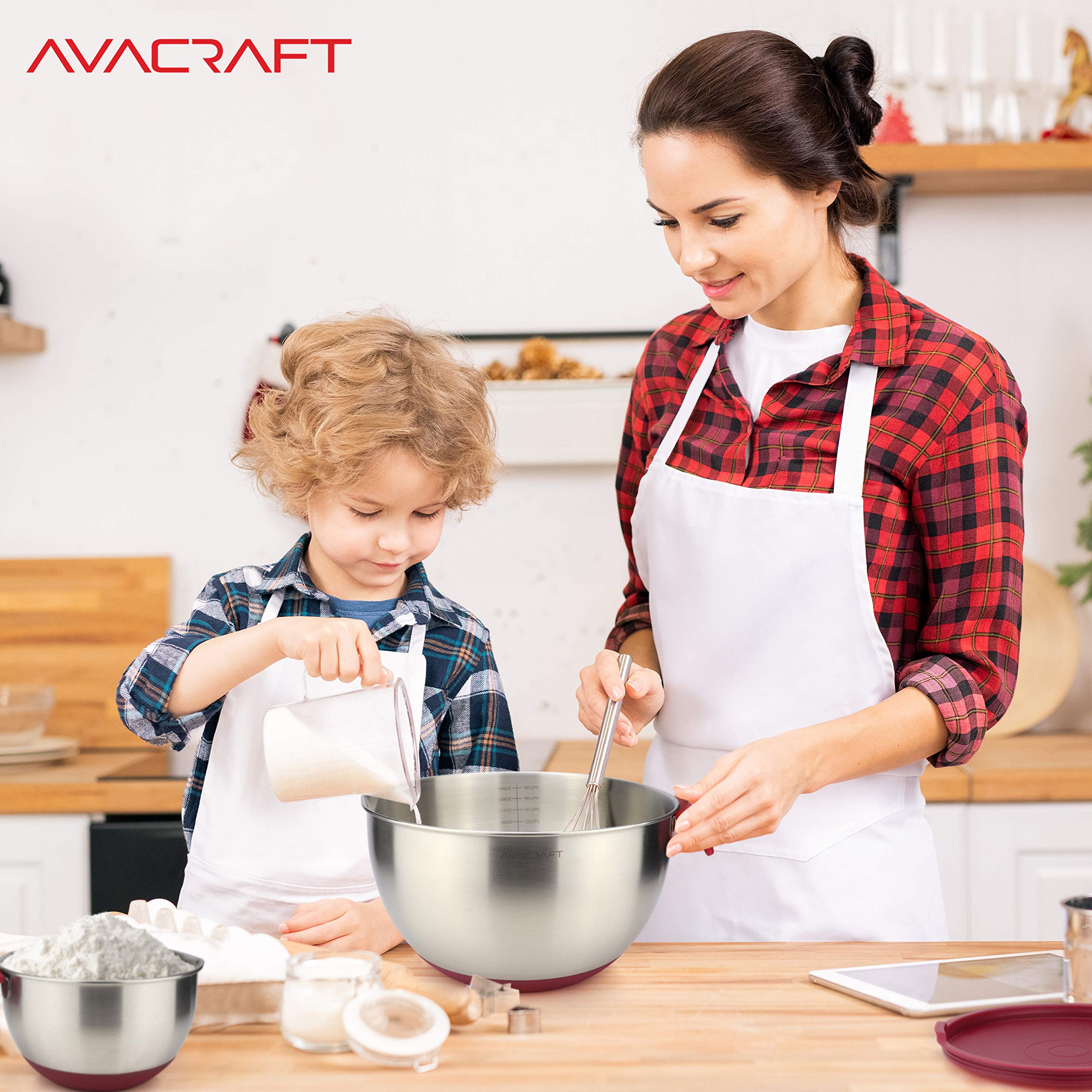 AVACRAFT lifestyle kitchen display with salad showing serving and style