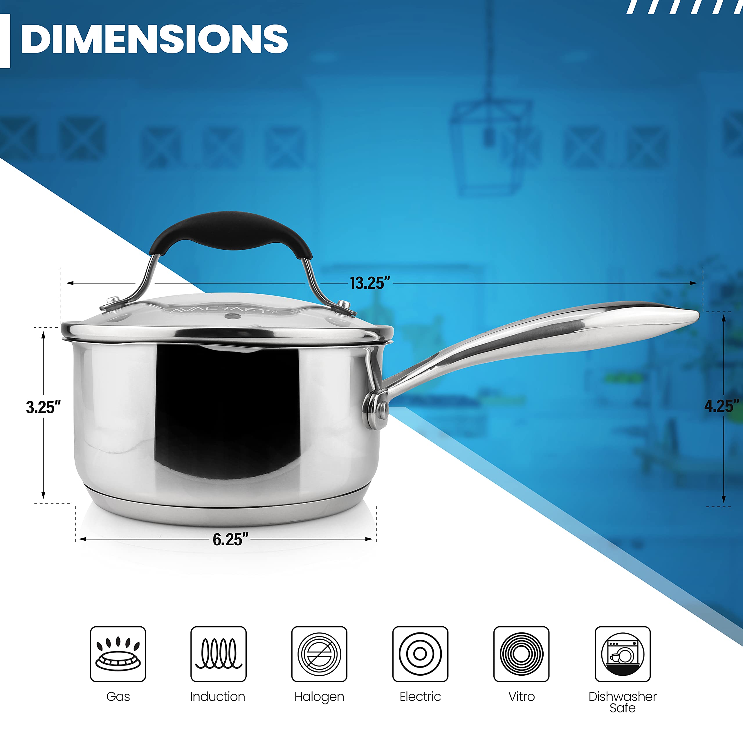 AVACRAFT pouring sauce from dual spout demonstrating drip-free control