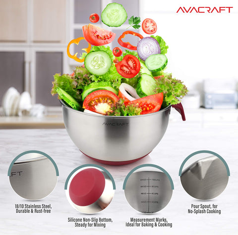 AVACRAFT pouring batter using pour spout for drip-free transfer benefit