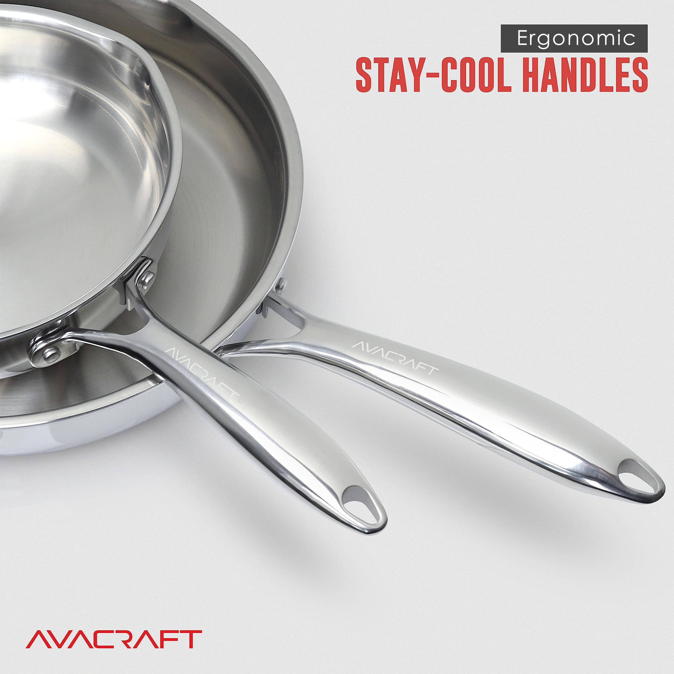 AVACRAFT pan size comparison on scale illustrating capacity and family-friendly portioning