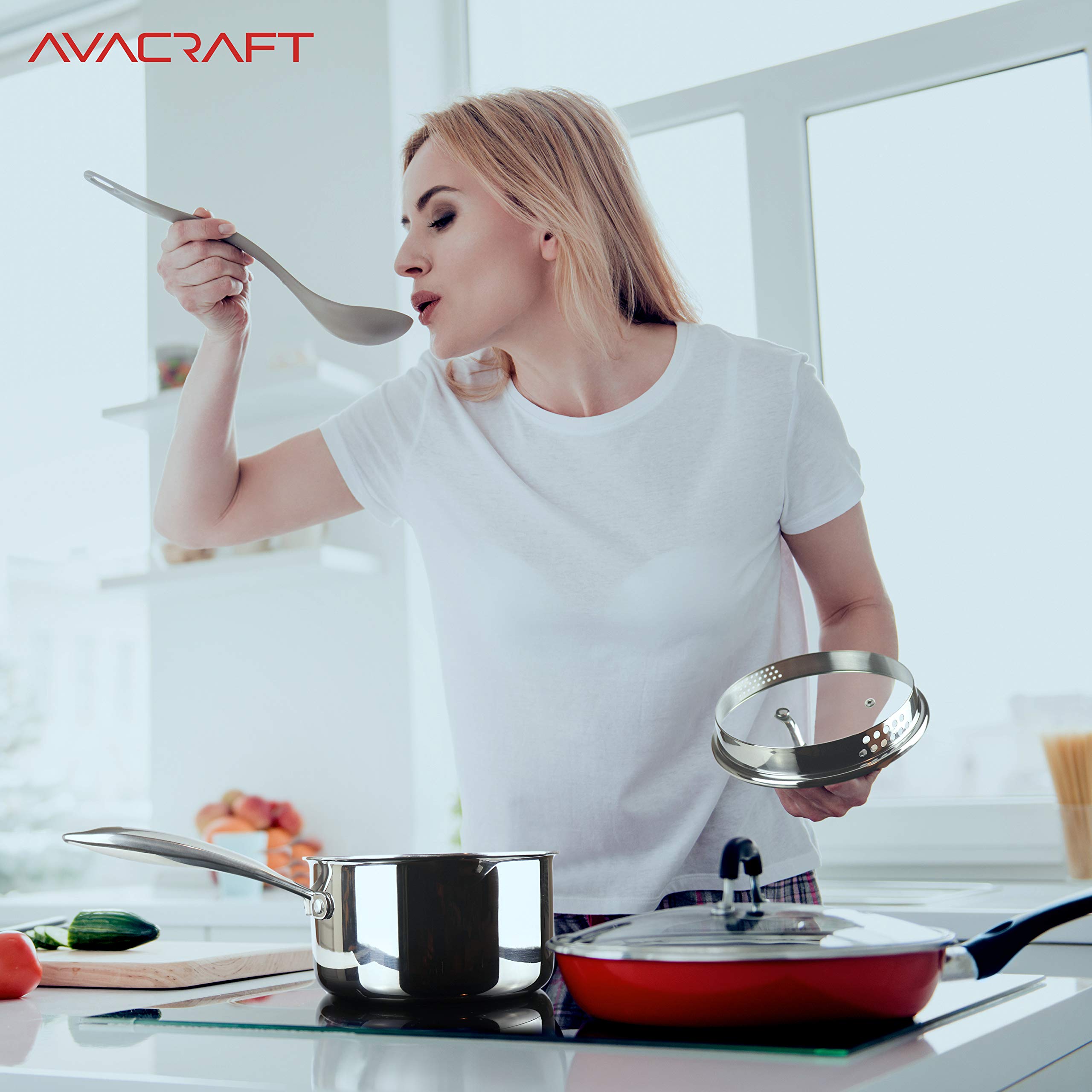 AVACRAFT tri-ply base profile showing even heat distribution benefit