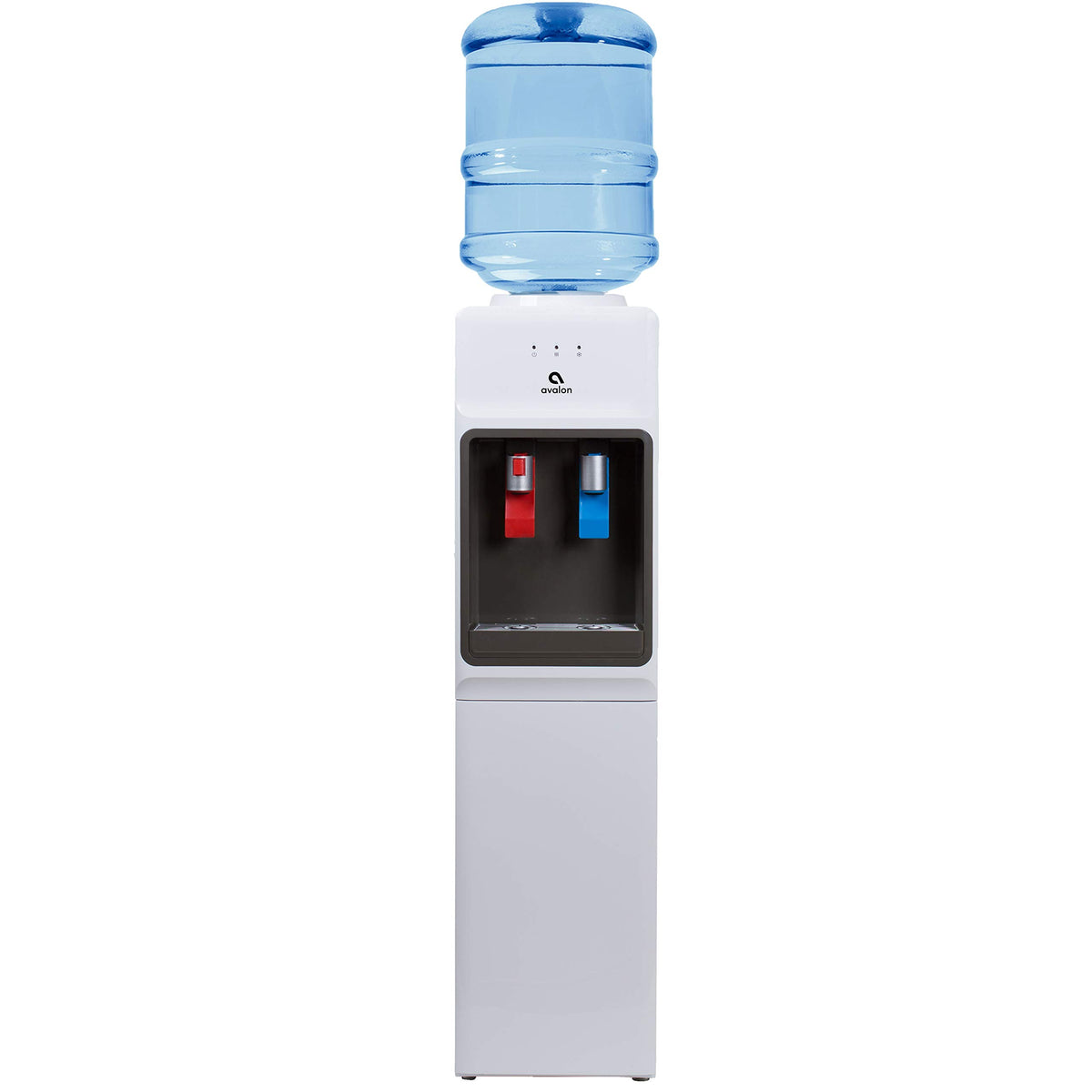 Avalon front view showing dispenser and dual hot cold spouts for fast hydration