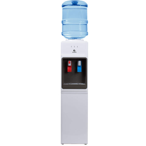 Avalon front view showing dispenser and dual hot cold spouts for fast hydration