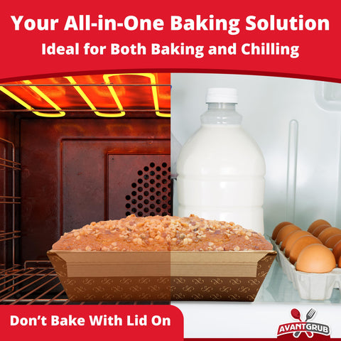 Avant Grub baked loaf inside pan demonstrating oven performance and serving benefit