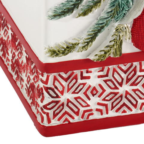 Avanti Linens close-up of raised gnome and tree detail, highlights hand-painted texture