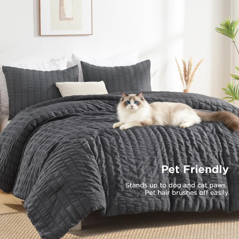 AveLom comforter on California King showing coverage and generous drape for full-bed fit
