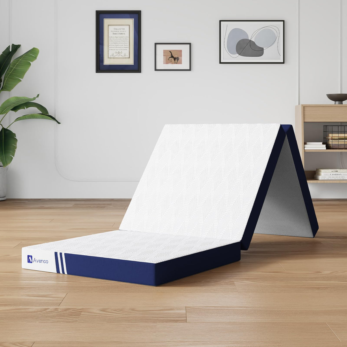 Avenco mattress front view showing full-length sleeping surface and neat cover, improved comfort