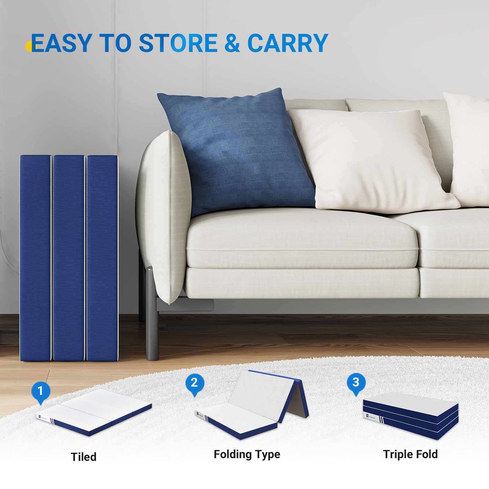 Avenco mattress set up inside caravan illustrating travel-ready comfort