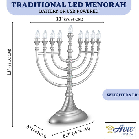 Aviv Judaica close-up of flame-shaped LED bulbs highlighting realistic look benefit