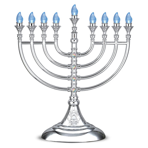 Aviv Judaica placed on mantel for scale and easy home display during Hanukkah