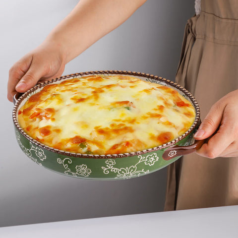 AVLA pan next to utensils to show true 9-inch scale for portioning